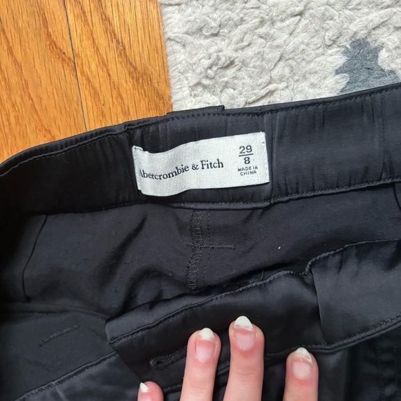 Black Abercrombie Satin Cargo Pants - Picture 4 of 5